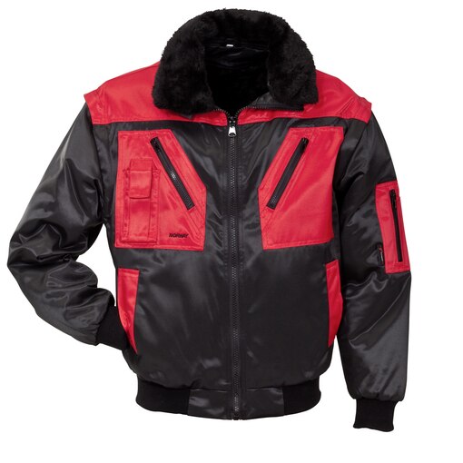 Pilotenjacke Jack, schwarz/rot, 3D-Bild-01